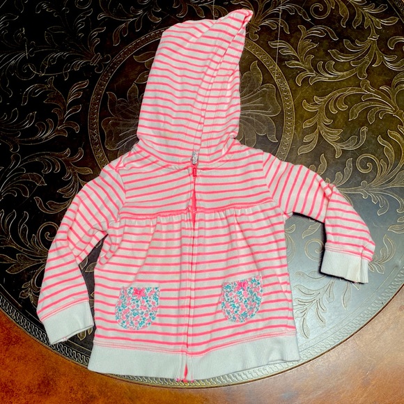 Baby Favorite Bodysuits Pink One Piece Carter’s Pink & White Stripes Hoodie Sz 1 - Picture 7 of 11